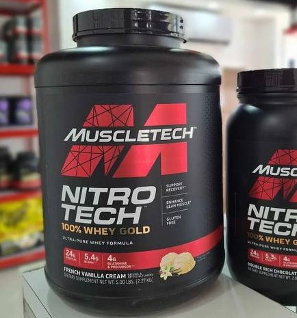 پروتئین نیتروتک وی گلد ماسل تک 2.2 کیلویی Whey Protein Nitro tech Muscletech gold